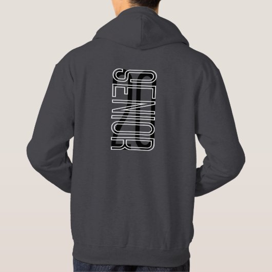 Senior Klasse van 2020 Logo Modern Zwart-wit Hoodie (Achterkant)