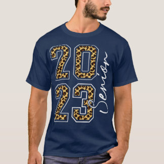 Senior klasse van 2023 afstuderen luipaard afstude t-shirt