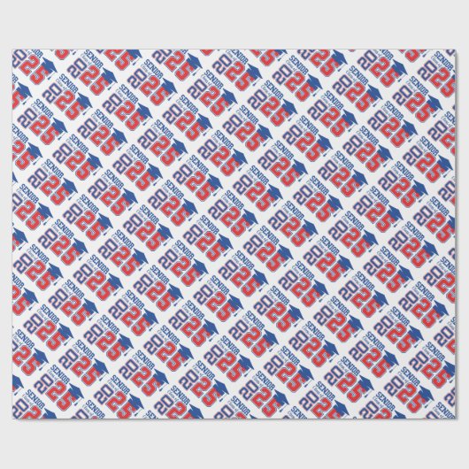 Senior Klasse van 2025 Afstuderen Design Cadeaupapier (Vlak)