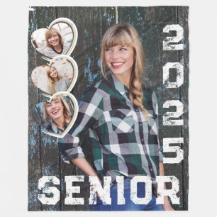 Senior Klasse van 2025 Afstuderen Foto Keepsake Fleece Deken