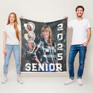 Senior Klasse van 2025 Afstuderen Foto Keepsake Fleece Deken