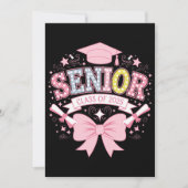Senior Klasse van 2025 Afstuderen Roze Coquette Bo Kaart (Voorkant)