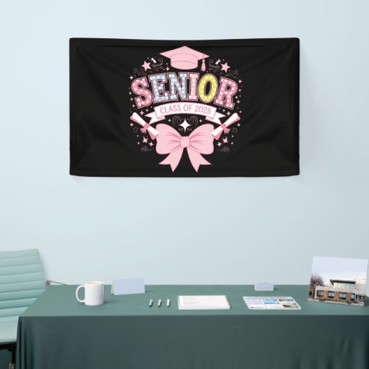 Senior Klasse van 2025 Afstuderen Roze Coquette Bo Spandoek (Beurs)