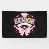 Senior Klasse van 2025 Afstuderen Roze Coquette Bo Spandoek (Horizontaal)