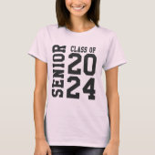 Senior Klasse van 2025 Afstuderen School Logo roze T-shirt (Voorkant)