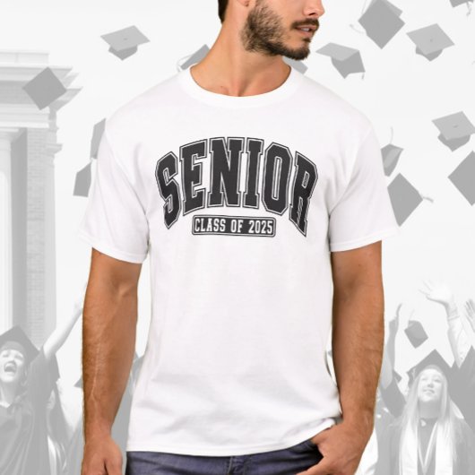 Senior Klasse van 2025 Bold Black T-shirt