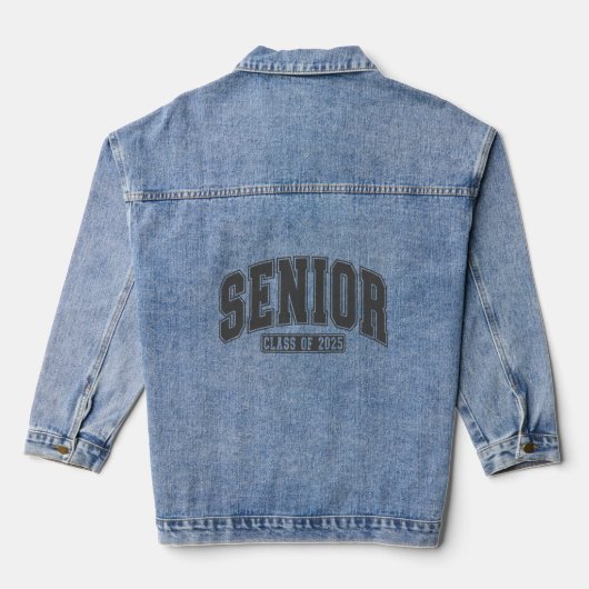 Senior Klasse van 2025 Bold Blackout Denim Jacket (Achterkant)