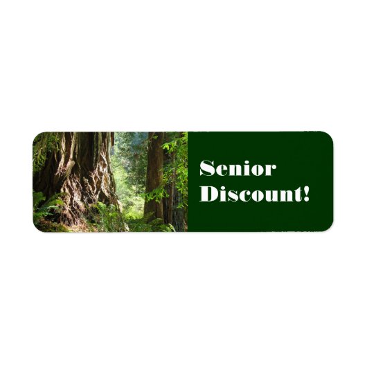 Senior Korting! labels stickers Oude Redwoods (Voorkant)
