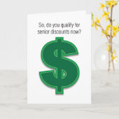 Senior Kortingen Humorous Verjaardag Kaart (Gele Bloem)