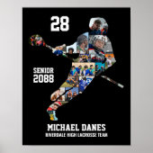 Senior Lacrosse Custom Sports Photo Collage Poster (Voorkant)