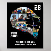 Senior Lacrosse Player Custom Photo Collage Poster (Voorkant)