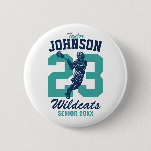 Senior Lacrosse Team Middelbare School Sport Spele Ronde Button 5,7 Cm
