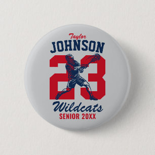 Senior Lacrosse Team Middelbare School Sportspeler Ronde Button 5,7 Cm