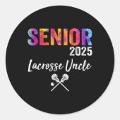 Senior Lacrosse Uncle CL 2025 Afstuderen Lacrosse  Ronde Sticker (Voorkant)