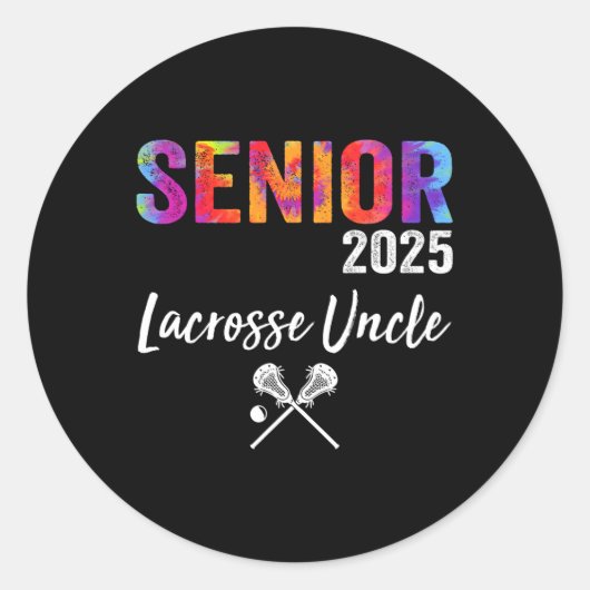 Senior Lacrosse Uncle CL 2025 Afstuderen Lacrosse Ronde Sticker (Voorkant)