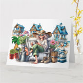 senior lady - Zie binnen - Kaart (Gele Bloem)