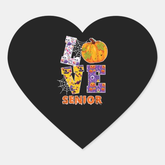 Senior leraar school Halloween Costume Gift Hart Sticker (Voorkant)