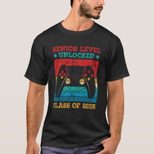 Senior Level Unlocked Class Of 2035 T-shirt (Voorkant)