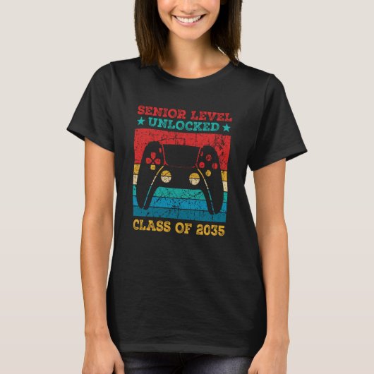 Senior Level Unlocked Class Of 2035 T-shirt (Voorkant)