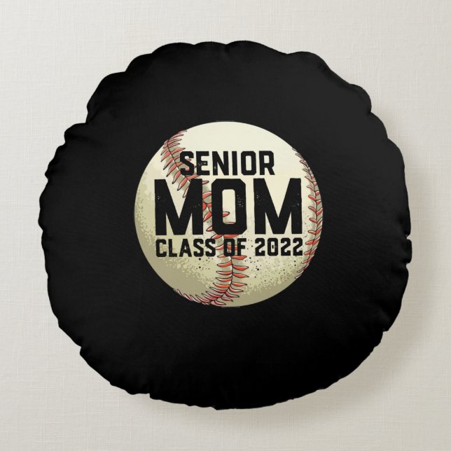Senior Ma Class of 2022 Baseball Mam Rond Kussen (Voorkant)