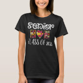 Senior mam klasse van het Afstuderen Floral Heart  T-shirt (Voorkant)