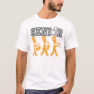Senior Marching Band met oranje silhouet T-shirt
