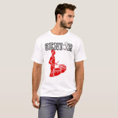 Senior Marching Band met Rode Quad Drums T-shirt (Voorkant volledig)