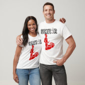 Senior Marching Band met Rode Quad Drums T-shirt (Unisex)