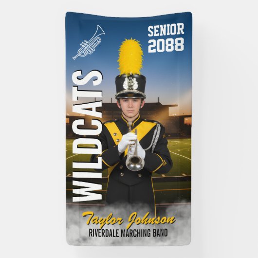 Senior Marching Band Team Custom Sports Photo Spandoek (Verticaal)