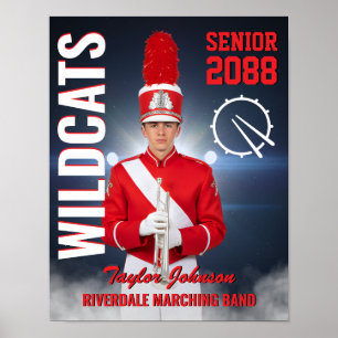 Senior Marchingband Lid Aangepaste Foto Sporten Poster