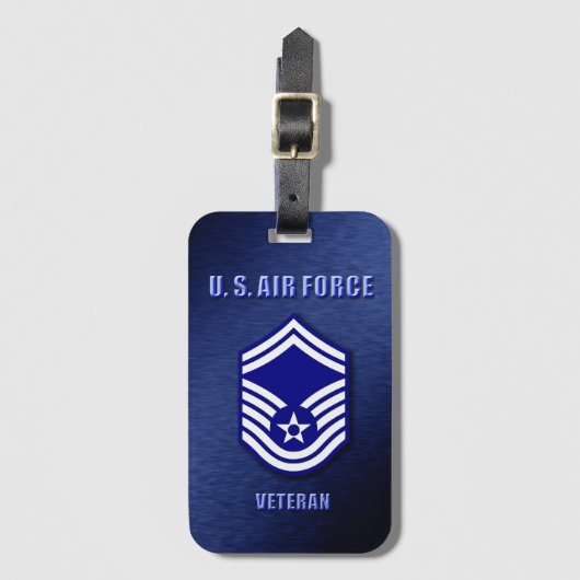 Senior Master Sergeant USAF Bagage Label (Voorkant (verticaal))