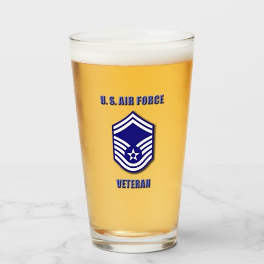 Senior Master Sergeant USAF glazen beker (Voorkant gevuld)