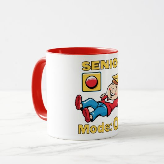 Senior Mode uit Ontspannen Afstuderen Mok (Voorkant links)