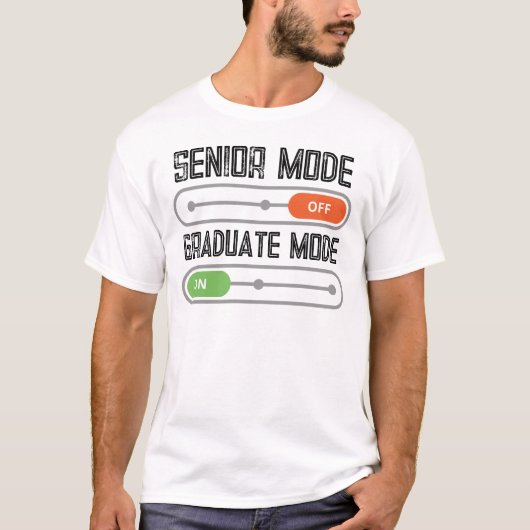 Senior-modus: UIT – Afstuderen modus: AAN T-shirt (Voorkant)