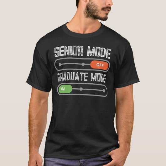Senior-modus: UIT – Afstuderen modus: AAN T-shirt (Voorkant)