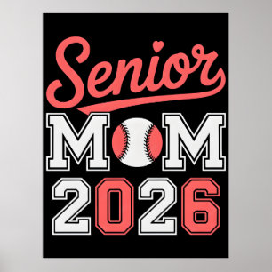 Senior Moeder 2026 Honkbal Trots Familie Sportshir Poster