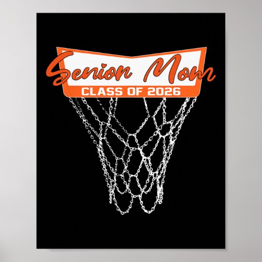 Senior Moeder Cl Van 2026 Basketbal Net Afstuderen Poster (Voorkant)