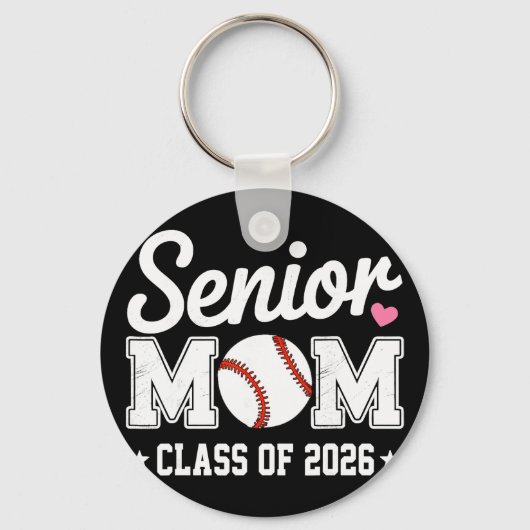 Senior Moeder Cl Van 2026 Honkbal Retro Moeder Afs Sleutelhanger (Voorkant)