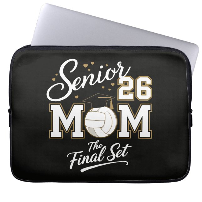 Senior Moeder Klas van 2026 Volleybal Laptop Sleeve (Voorkant)
