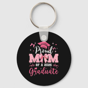 Senior Mom 2025 Afstuderen Trots Mom Coquette Bow Sleutelhanger