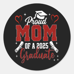 Senior Mom 2025 Afstuderen Trotse moeder van een 2 Ronde Sticker