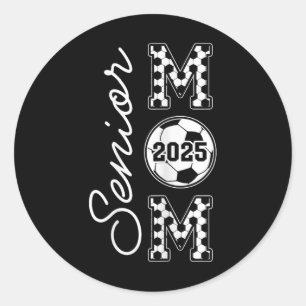Senior Mom 2025 Voetbal Mama CL van 2025 Afstudere Ronde Sticker