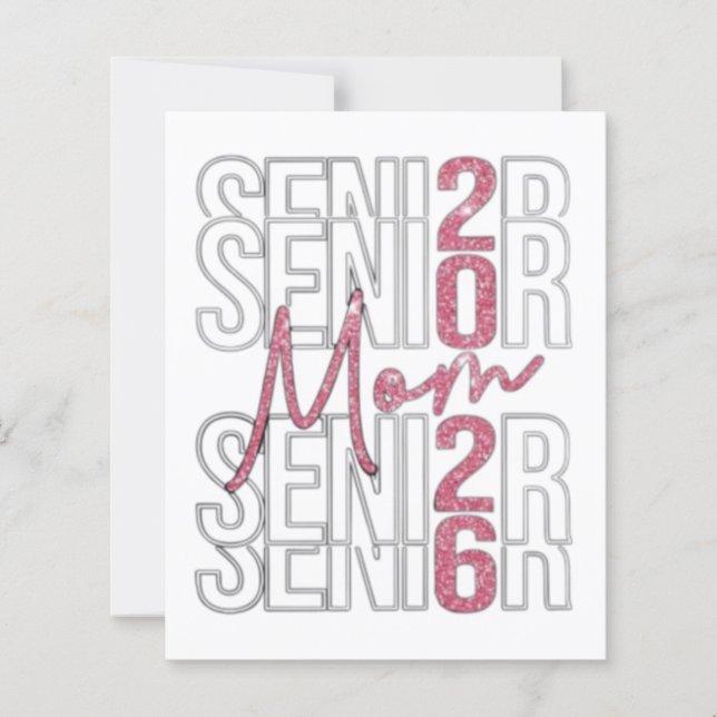 ✨ Senior Mom 2026 Glitter Ontwerp (Voorkant)