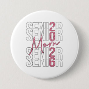 ✨ Senior Mom 2026 Glitter Ontwerp Ronde Button 7,6 Cm