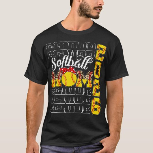 Senior Mom 2026 Softbal Klasse van 2026 Afstuderen T-shirt (Voorkant)