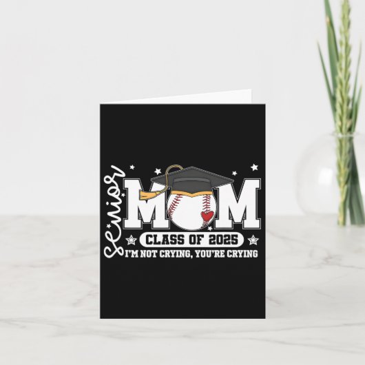 Senior Mom CL van 2025 Baseball Funny Mom Afstuder Kaart (Voorkant)