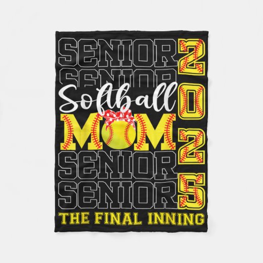 Senior Mom The Final Inning Softll Mom Cl Of 2025  Fleece Deken (Voorkant)