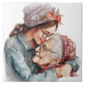 Senior momenten Moederdag / Elke dag keramische Te Tegeltje (Voorkant)