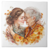 Senior momenten Moederdag / Elke dag keramische Te Tegeltje (Voorkant)