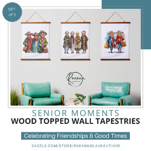 Senior Moments Hout Topped Wandtapijt Hangend Wandkleed